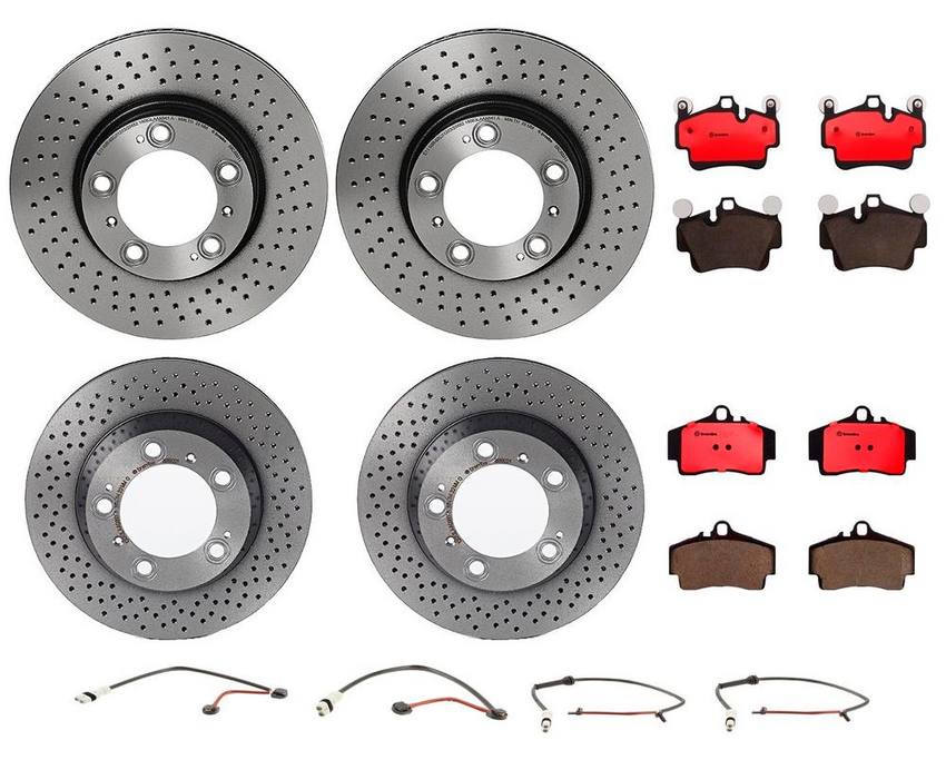 Porsche Brakes Kit - Pads & Rotors Front and Rear (318mm/299mm) (Ceramic) 99761275900 - Brembo 1590274KIT